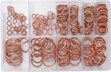 AT109 Assorted Copper Compression Washers (250) Various Types  Thumbnail
