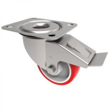 SSMM100NPSWB 100mm Stainless Castor Medium Duty General Purpose stainless steel castors available with either top plate or bolt hole fittings Thumbnail
