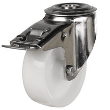 SSMM100NYBH12SWB 100mm Stainless Castor Medium Duty General Purpose stainless steel castors available with either top plate or bolt hole fittings Thumbnail