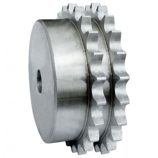 3DR40 3/8 inch pitch duplex pilot bore sprocket