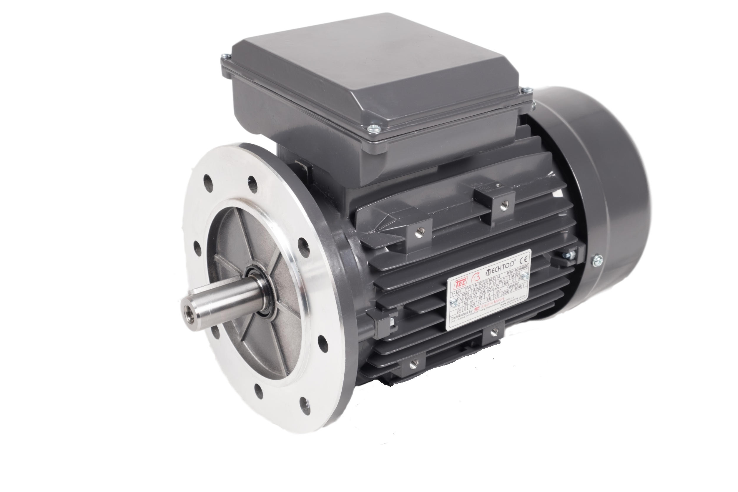 0.7541TCCB5 0.75kw, 4 pole, single phase, capacitor start/capacitor run motor B5 flange mounted 1420 rpm