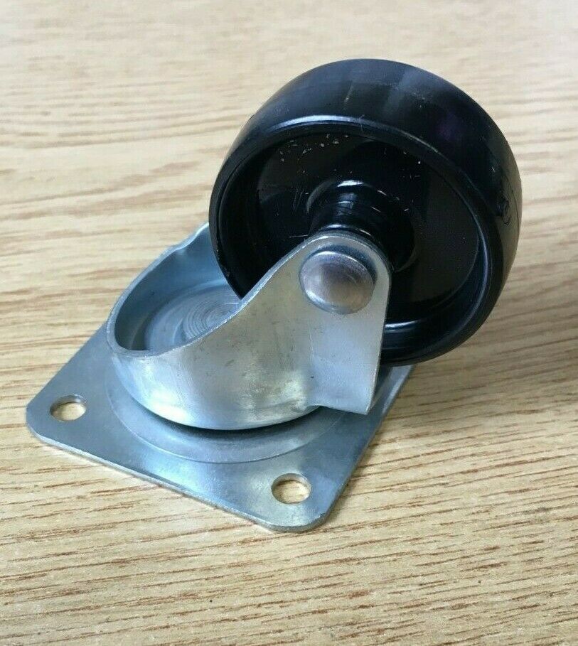 40MM DIAMETER CASTOR BLACK 40MM WHEEL TOP PLATE FIXING