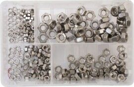 AT34 Assorted Stainless Steel Metric Nuts (250) Various Types BZP