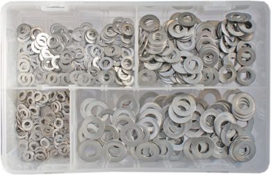 AT36 Assorted Stainless Steel Metric Flat Washers (650) Various Types BZP
