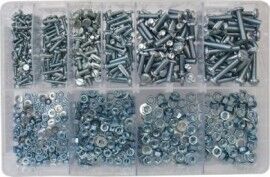 AT5 Assorted Machine Screws & Nuts BZP (840 pc) Various Types BZP