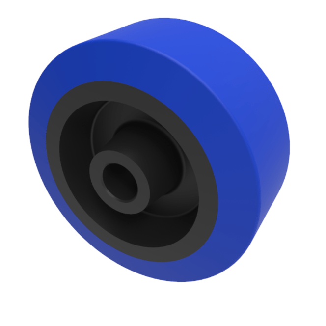 BZMH80WSRN 80mm Wheel Medium Duty Blue Rubber Wheel Plain Bore