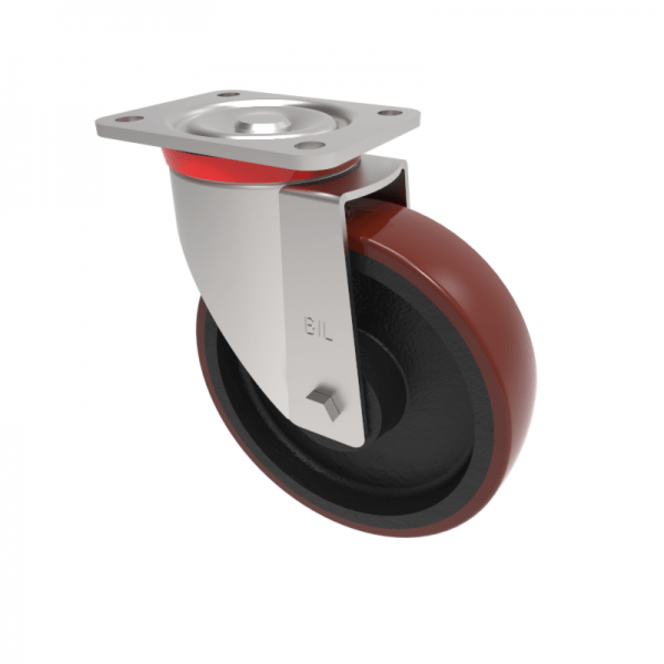 BZP200PTBJ 200mm Castor Heavy Duty General Purpose steel castors with top plate fittings