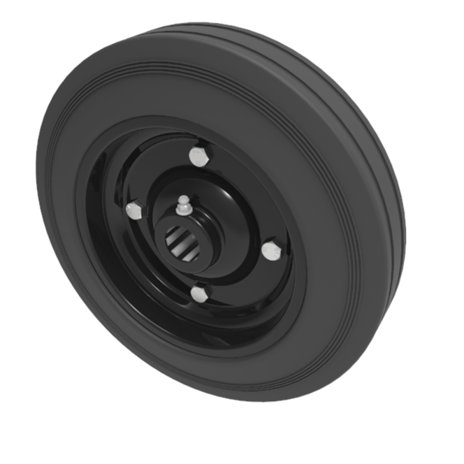 BZWMKR25025451 250mm Wheel Medium Duty Solid Rubber Tyred Wheel Roller Bearing