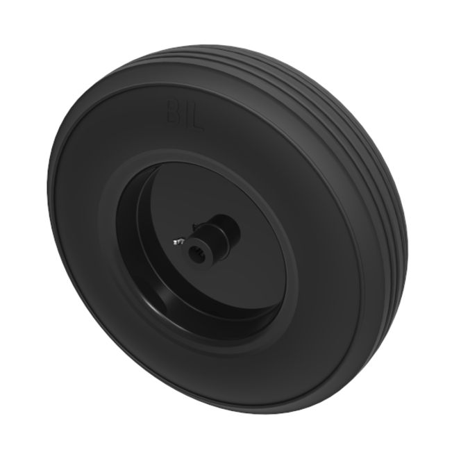 BZWMKR35525466 355mm Wheel Medium Duty Solid Rubber Tyred Wheel Roller Bearing