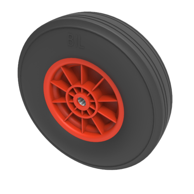 BZWPKR40025466 400mm Wheel Medium Duty Solid Rubber Tyred Wheel Roller Bearing
