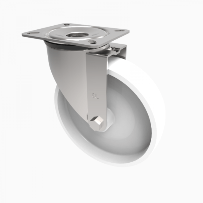 SSMM100NY 100mm Stainless Castor Medium Duty General Purpose stainless steel castors available with either top plate or bolt hole fittings