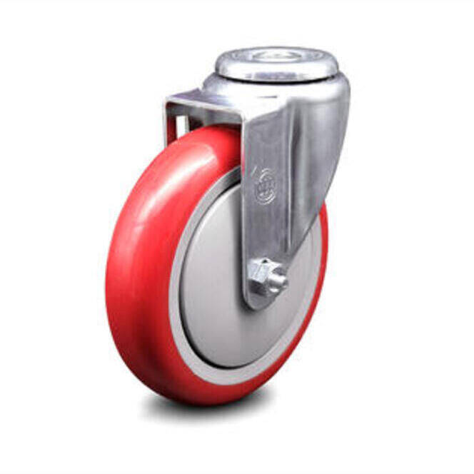 SSMM125NPBH12 125mm Stainless Castor Medium Duty General Purpose stainless steel castors available with either top plate or bolt hole fittings